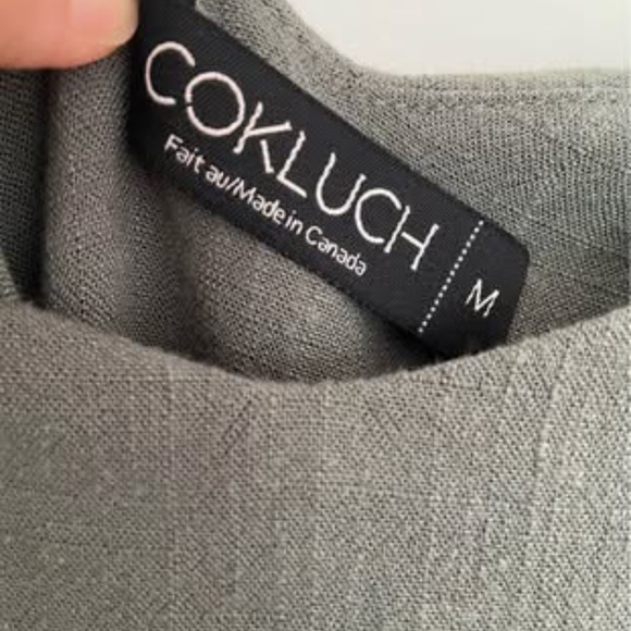Sage linen blend dress by Cokluch – Made in Montréal - Picture 2 of 4